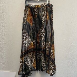 Ashley Stewart  Animal Print Long pleated Maxi Skirt Size 4X NEW Modest